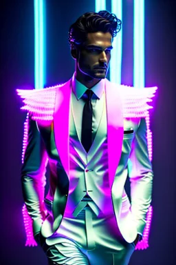 Smocking, evening suit, greek gods, cyberpunk smocking, neon smocking, epic