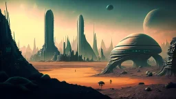 alien landscape and city