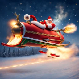 The sleigh belonging to Santa Claus has jets with afterburners