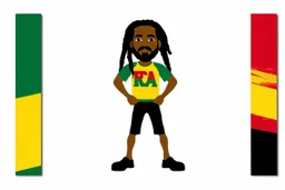 cartoon rasta in tpose white background