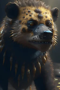 hyena gopher newt musk-ox monkey ,hyper detailed, digital art, trending in artstation, cinematic lighting, studio quality, smooth render, unreal engine 5 rendered, octane rendered, art style by klimt and nixeu and ian sprigger and wlop and krenz cushart.