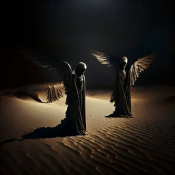 angels in a dark desert