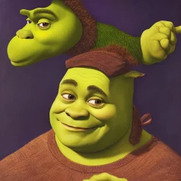 Shrek, oil painting. realistic,8k.