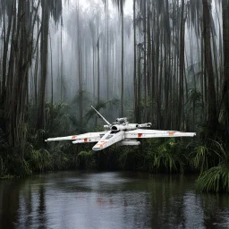 the iconic scene of Luke's x-wing in the swamp