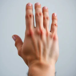 the back of a swollen right hand