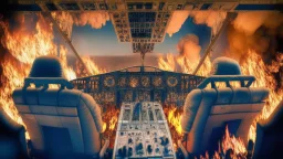 boeing 747 cockpit on fire empty seats