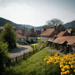 An odd village, hasselblad h6d400c --ar 85:128 --v 6.0