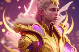 gold and light delicate violet fuchsia crystal galactique background, full of details, smooth, bright sunshine，soft light atmosphere, light effect，vaporwave colorful, concept art, smooth, extremely sharp detail, finely tuned detail, ultra high definition, 8 k, unreal engine 5, ultra sharp focus