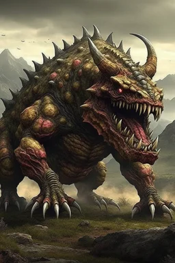 mountain monster beast huge maw giant animal brutal