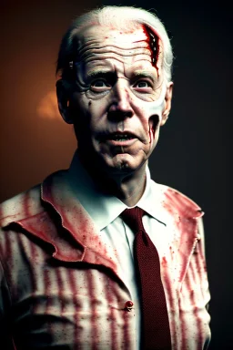 Ultra realistic image, joe biden zombie, zombie performance, skull, blood, torn arm, night, walking twisted, waist up view, thriller style, dark ambient, highly detailed, White House background, concept art, unreal engine 5, god rays, ray tracing, RTX, lumen lighting, ultra detail, volumetric lighting, 3d, finely drawn, high definition, high resolution.