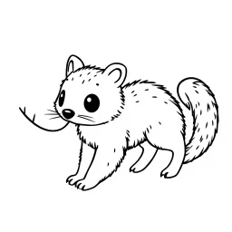 A black and white cute drawing of a winter swather, only outline, white background