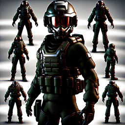 ps3 graphic, military, male, sci fi, game character, full body, t-pose, 3d render