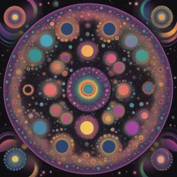 hip hop physchedelic fractal colourful circles for an album cover