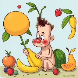 never google hairy fruits, cartoon