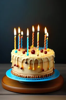 Birthday cake with 9 candles