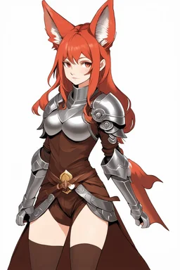 Teenaged Female Red haired kitsune paladin/bard