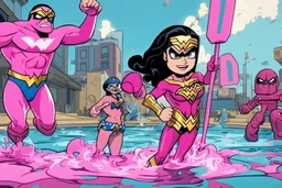 pink swimming Wonder Woman Teen Titans Go