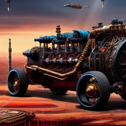 fullbody Drawing of 'sketch of steampunk Vehicles as in the movie mortal engines(2018)',intricate detail,andrea bonelli,Kilian Eng,Ohrai,evan lee,Aleksandr Sidelnikov,KyuYong Eom,three quarters frontal aerial view,toned colors,32k