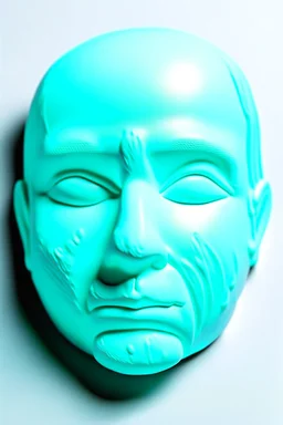 White rubber kid face with rubber effect in all face with cyan sponge rubber effect