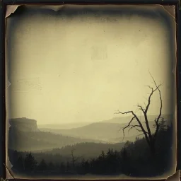 Daguerrotype frame old landscape odd creepy obsessive nostalgia weird