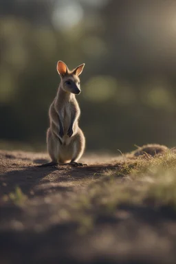 a wallaby who is training to nuke the world, bokeh like f/0.8, tilt-shift lens 8k, high detail, smooth render, down-light, unreal engine, prize winning