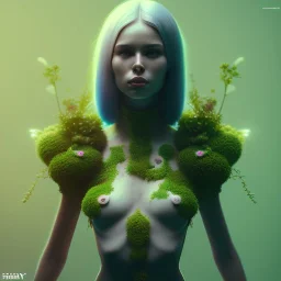 plant girl, fantasy art, octane render, redshift render,ambient lighting