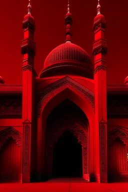 gambar masjid background merah aestetik