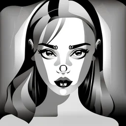B&w, vector drawing, girl,erotic,