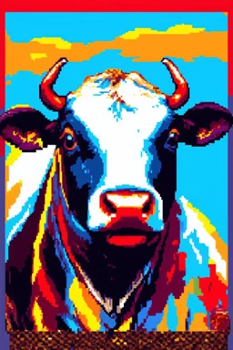 pop art pixels 10000 images war cow