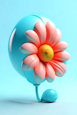 Ballon 3D with flower