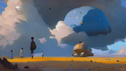 Science fiction painting] Goro Fujita Nicolas Bruno, Peter Sallesen, Hamish Frater, ominous sky