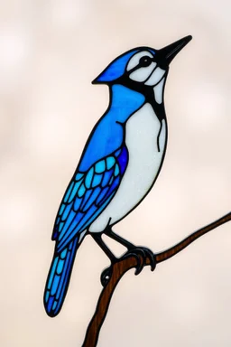 vitrail d'un geai bleu