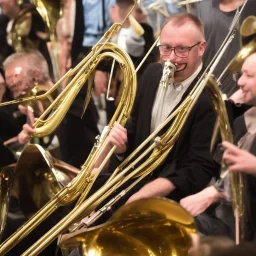 Trombonist happy