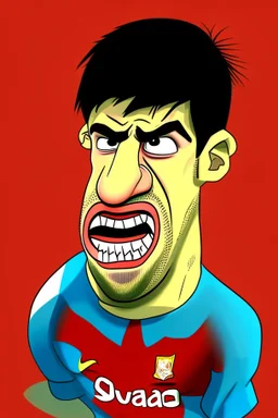 Luis Suarez Footballer cartoon 2d