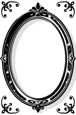 silhouette of a thick black ornamental oval picture frame, black on white vector