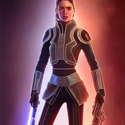 Beautiful female star wars empire officer, skimpy outfit uniform, realistic, intricate detailed, well drawn, hand-painted, cell-shaded