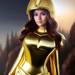 ultra detailed fullbody Portrait in oil on canvas of a beautiful busty woman with Saint Seya Gold armor with helmet,extremely detailed digital painting, extremely detailed face,crystal clear Big eyes, mystical colors ,perfectly centered image, perfect composition,rim light, beautiful lighting, 8k, stunning scene,extremely sharp detail, finely tuned detail, ultra high definition raytracing, in the style of robert e howard and pablo oliveira and Ken Kelley and Ohrai Noriyoshi and Simon Bisley