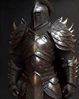 An armor made of a mixture of steel and leather, worn by a strong commander with magical power