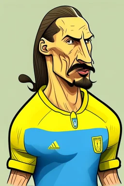 Zlatan Ibrahimovic Swedish football player ,cartoon 2d