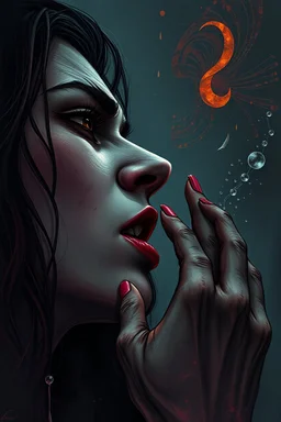 midle close human woman cry and howling, pain, thriller, alone, dark colors, sharp focus, surreal shapes, faded colors, dark mood, surreal, dramatic atmosphere. intricate, stunning textures , illustration by Juan Brufal, by Esté MacLeoad, Cyril Rolando, Hayoa Miyazaki