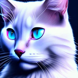 white cat, natural pigment, extremely sharp detail, finely tuned detail, ultra high definition, 8 k, unreal engine 5, ultra sharp focus, winter ambiance