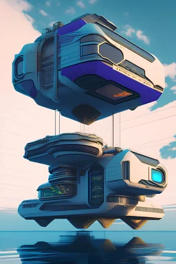 Cyberpunk floating futuristic home