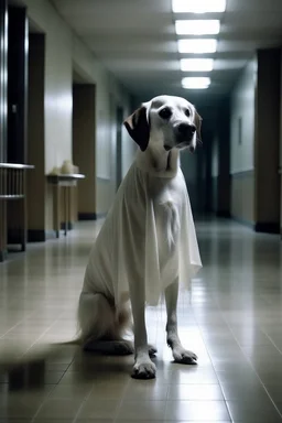 Death appears in the form of a friendly Dog with a ghostly white aura around. He wanders around the hospital in search of the next soul that needs him.