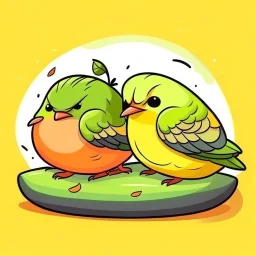 little birds sleeping cartoon