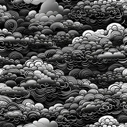 chinese clouds texture black and white