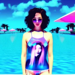 Vaporwave pool girl