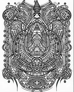 symetrical ace card tattoo, coloring book page, clean line art, adults drawing book, Black and white only, crisp black lines, sharp lines, coloring page for adults, black and white picture, lots of details, tattoo style,tattoo ideas, full body, without shadows and colors