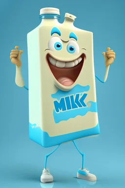 A cartoon character of an milk brand
