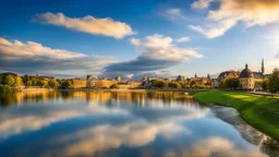 desktop wallpaper ,Germany,munik city sight seeing ,blue sky nice clouds,golden hour