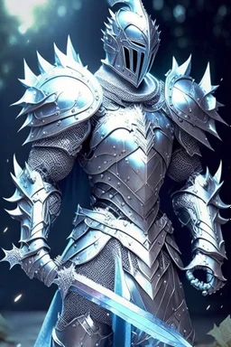 silver knight with magical armor